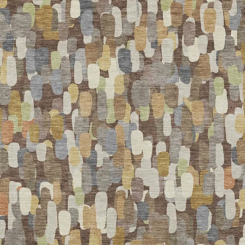 10' X 14' Chocolate And Beige Abstract Washable Indoor Outdoor Area Rug Homeroots Outdoor