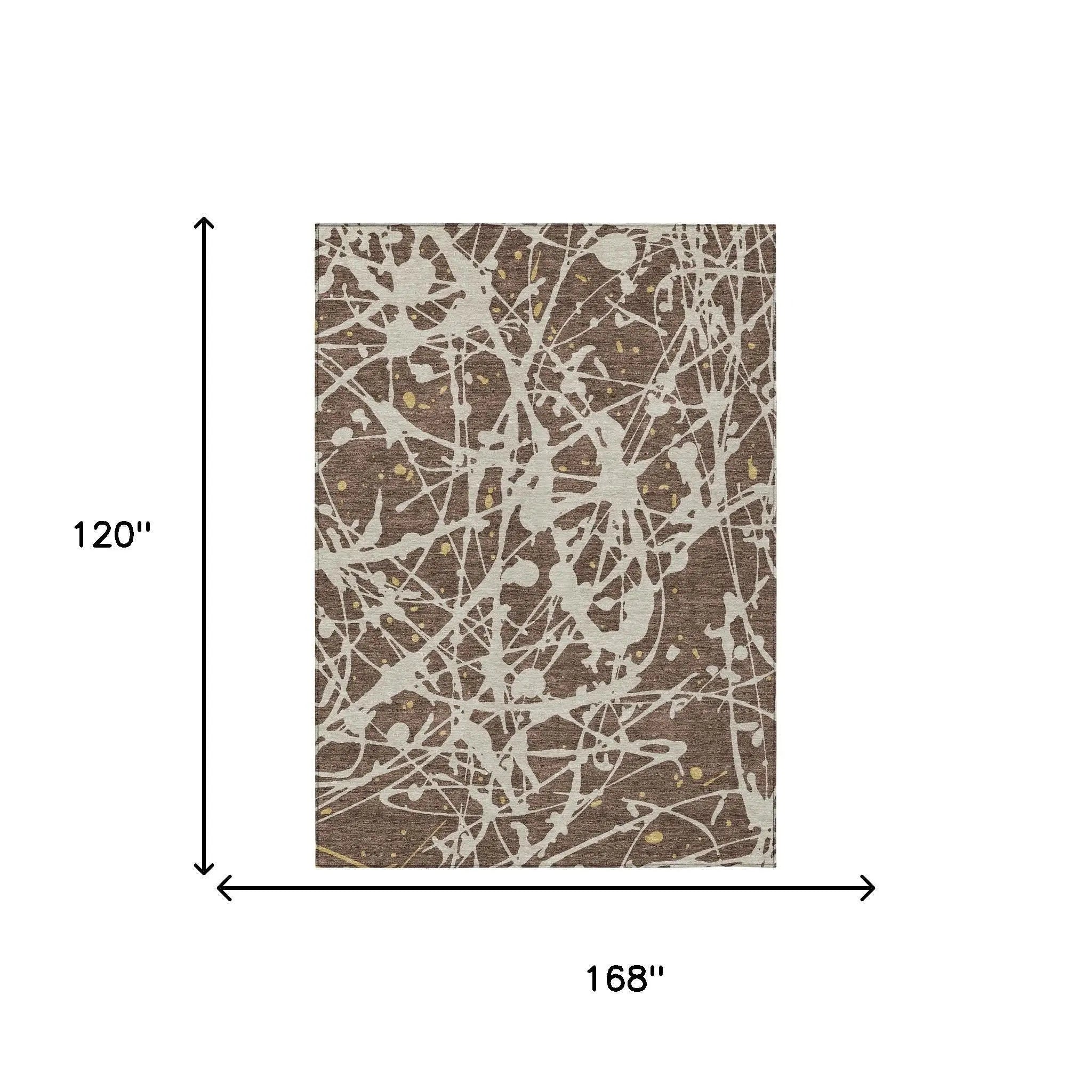 10' X 14' Chocolate And Beige Abstract Washable Indoor Outdoor Area Rug Homeroots Outdoor