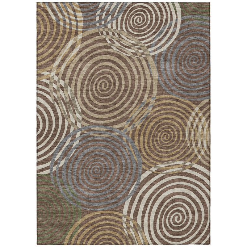 10' X 14' Chocolate And Beige Geometric Washable Indoor Outdoor Area Rug Homeroots Outdoor