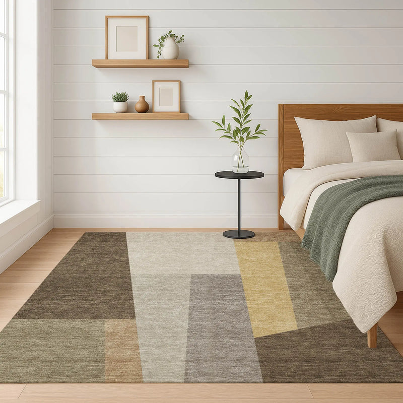 10' X 14' Chocolate And Beige Geometric Washable Indoor Outdoor Area Rug Homeroots Outdoor