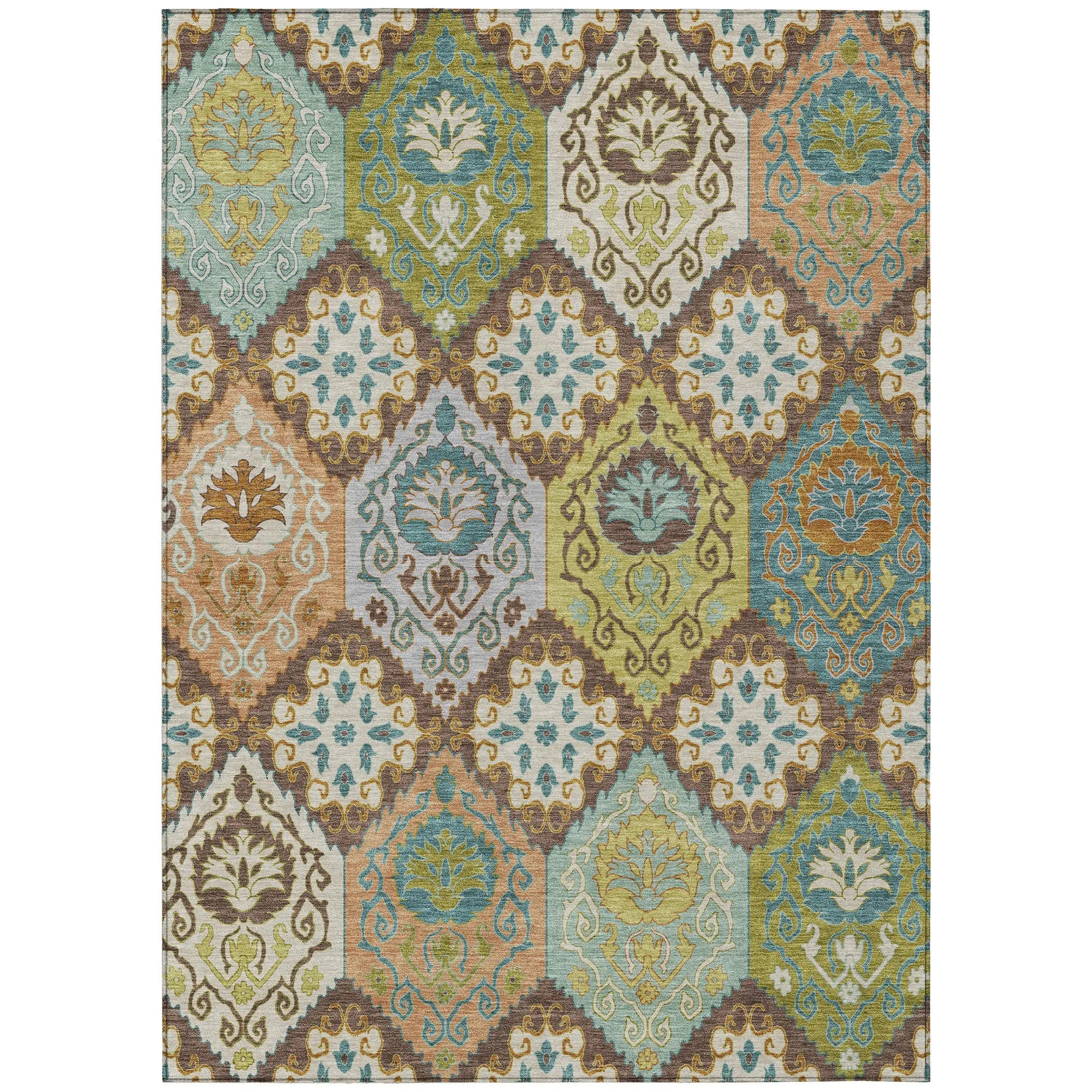 10' X 14' Chocolate And Beige Geometric Washable Indoor Outdoor Area Rug Homeroots Outdoor