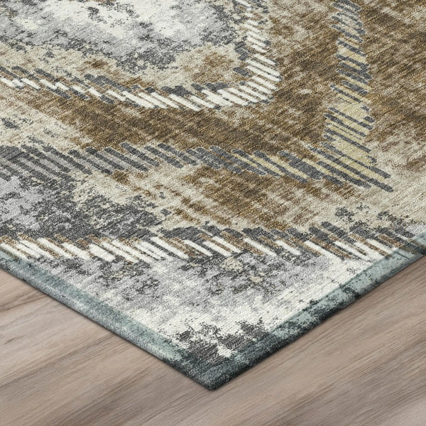10' X 14' Chocolate And Brown Abstract Washable Indoor Outdoor Area Rug Homeroots Outdoor