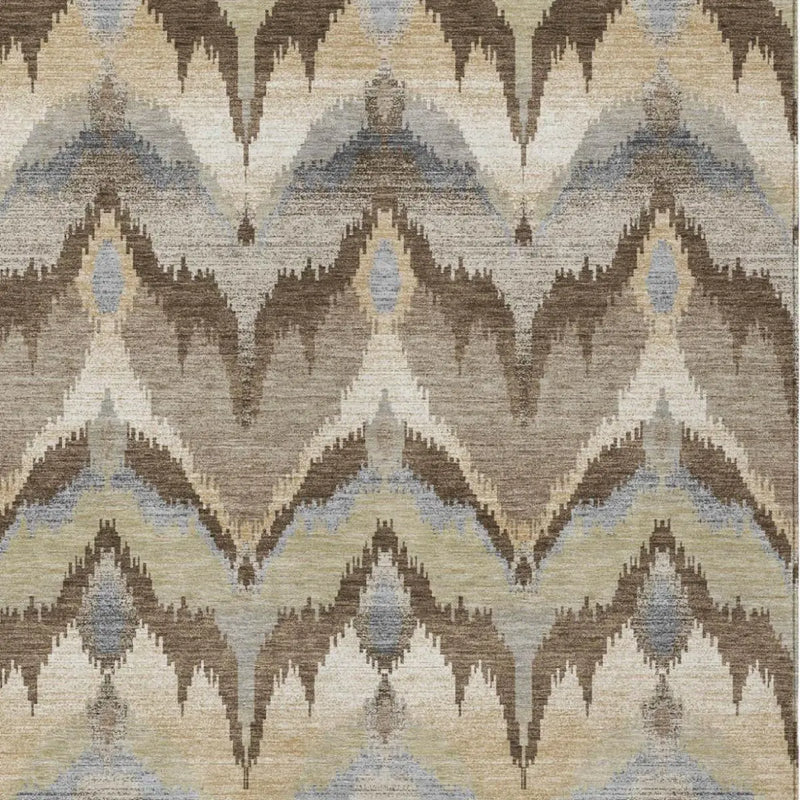 10' X 14' Chocolate And Brown Abstract Washable Indoor Outdoor Area Rug Homeroots Outdoor