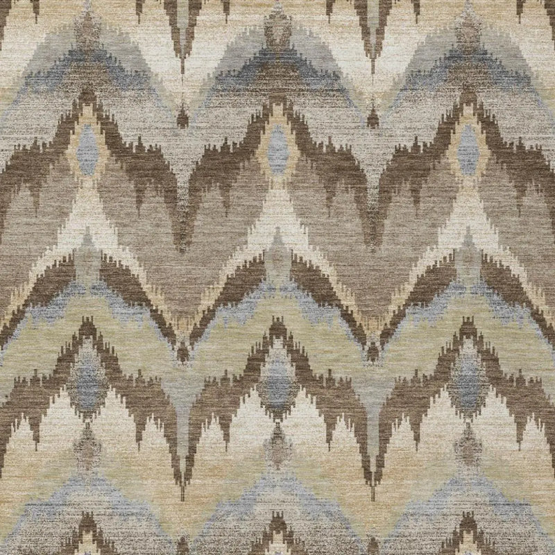 10' X 14' Chocolate And Brown Abstract Washable Indoor Outdoor Area Rug Homeroots Outdoor