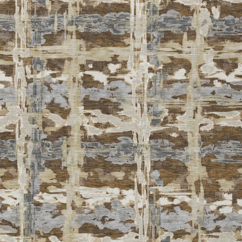 10' X 14' Chocolate And Brown Abstract Washable Indoor Outdoor Area Rug Homeroots Outdoor