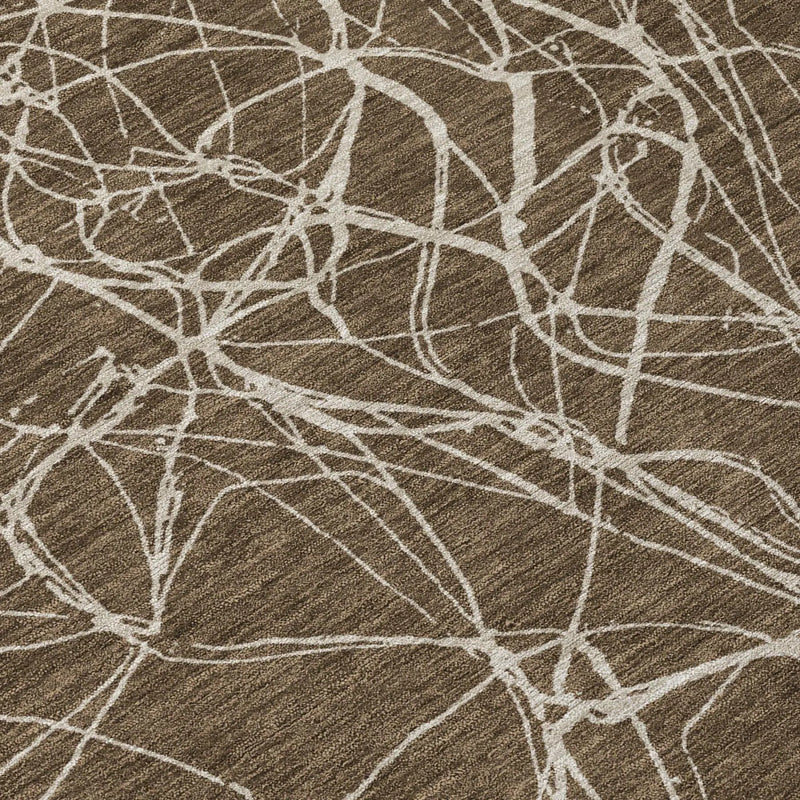 10' X 14' Chocolate And Brown Abstract Washable Indoor Outdoor Area Rug Homeroots Outdoor
