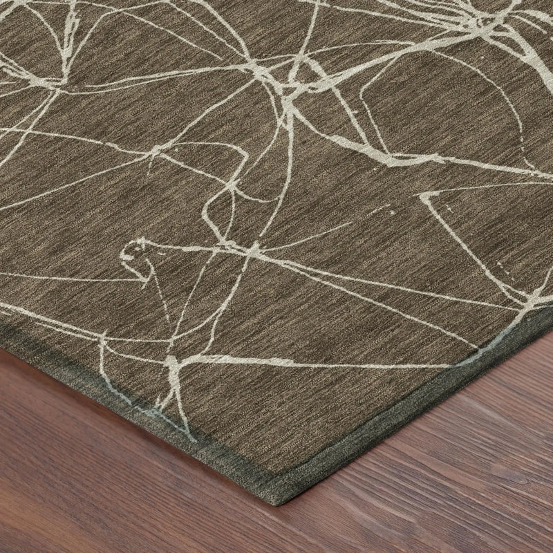 10' X 14' Chocolate And Brown Abstract Washable Indoor Outdoor Area Rug Homeroots Outdoor