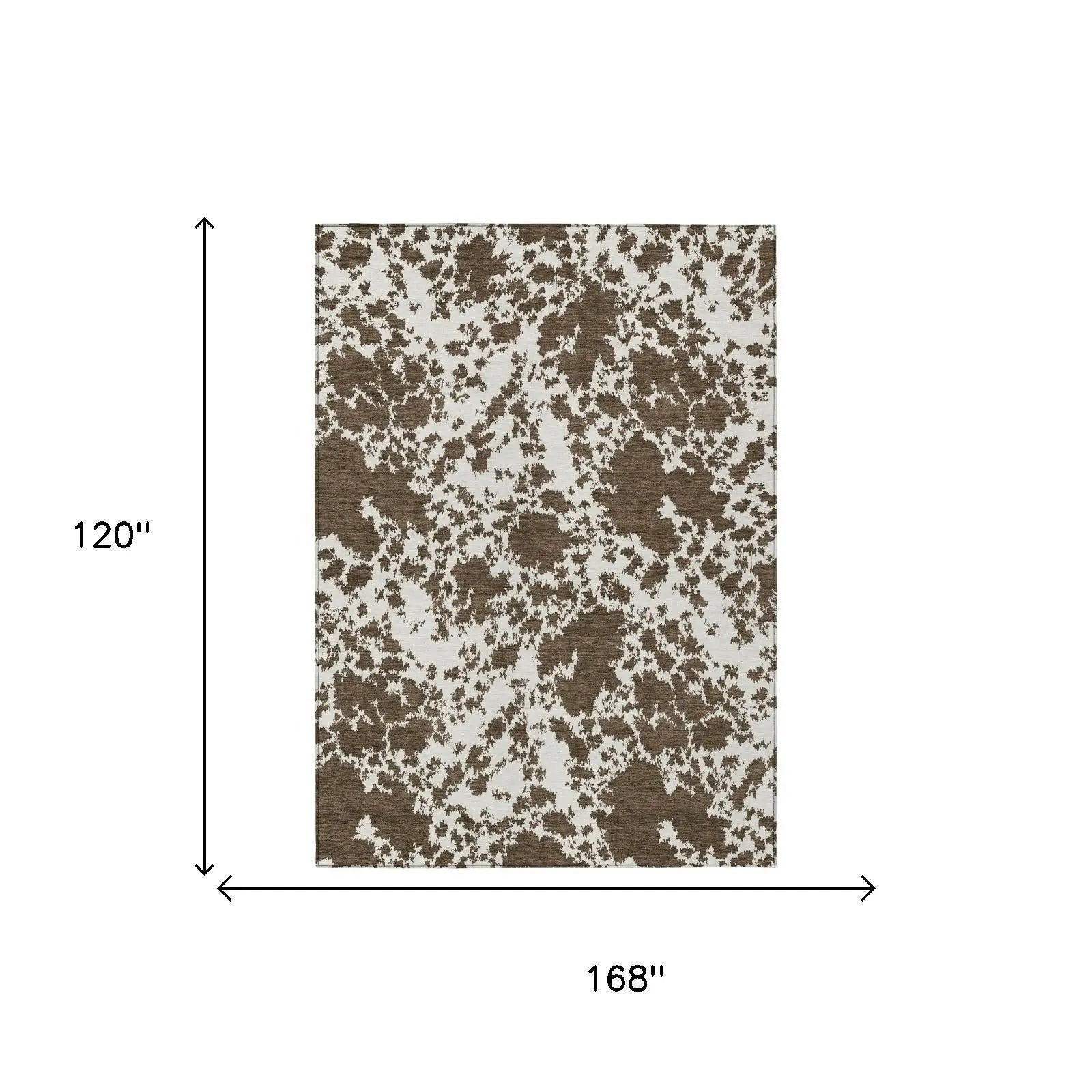 10' X 14' Chocolate And Brown Abstract Washable Indoor Outdoor Area Rug Homeroots Outdoor