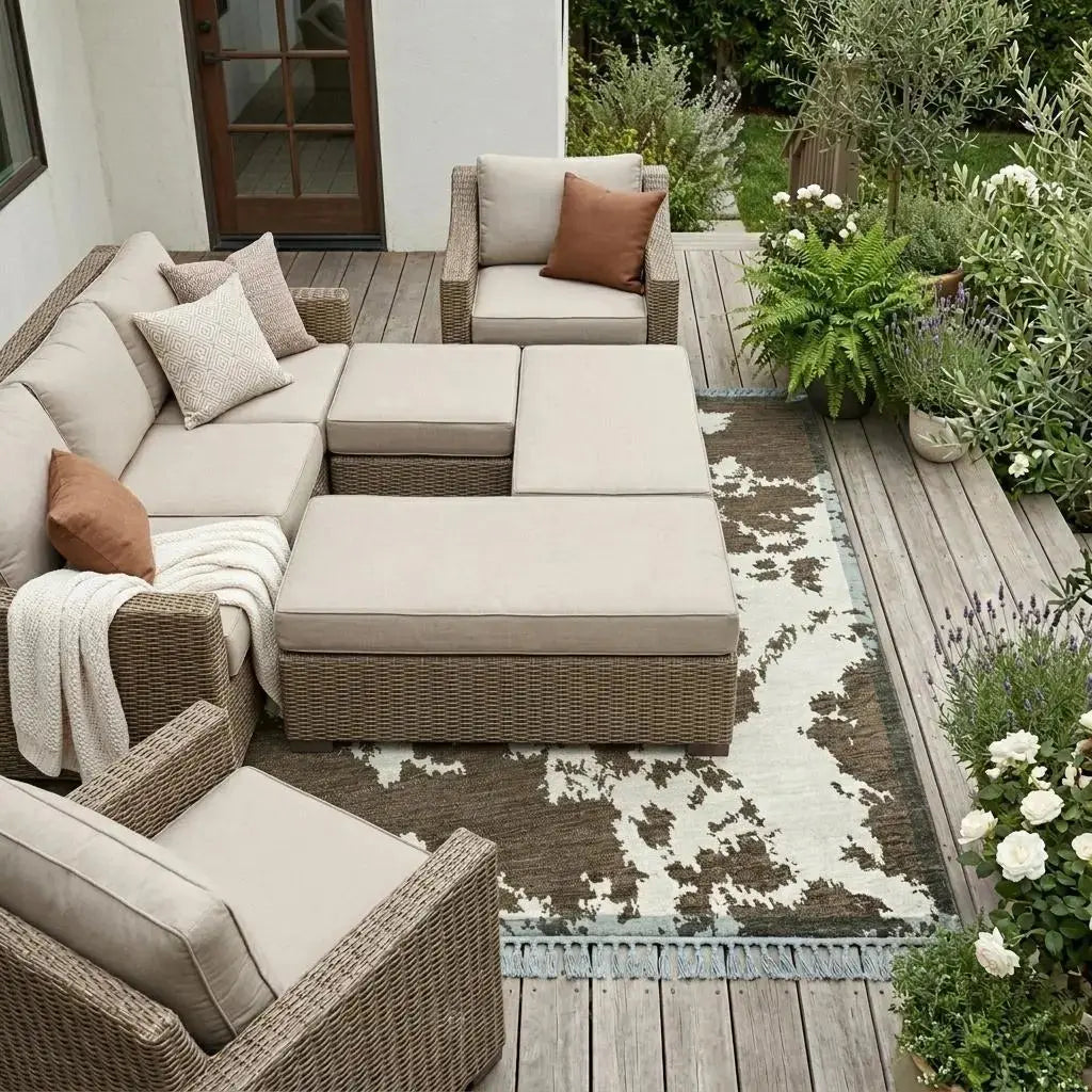 10' X 14' Chocolate And Brown Abstract Washable Indoor Outdoor Area Rug Homeroots Outdoor
