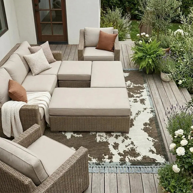 10' X 14' Chocolate And Brown Abstract Washable Indoor Outdoor Area Rug Homeroots Outdoor