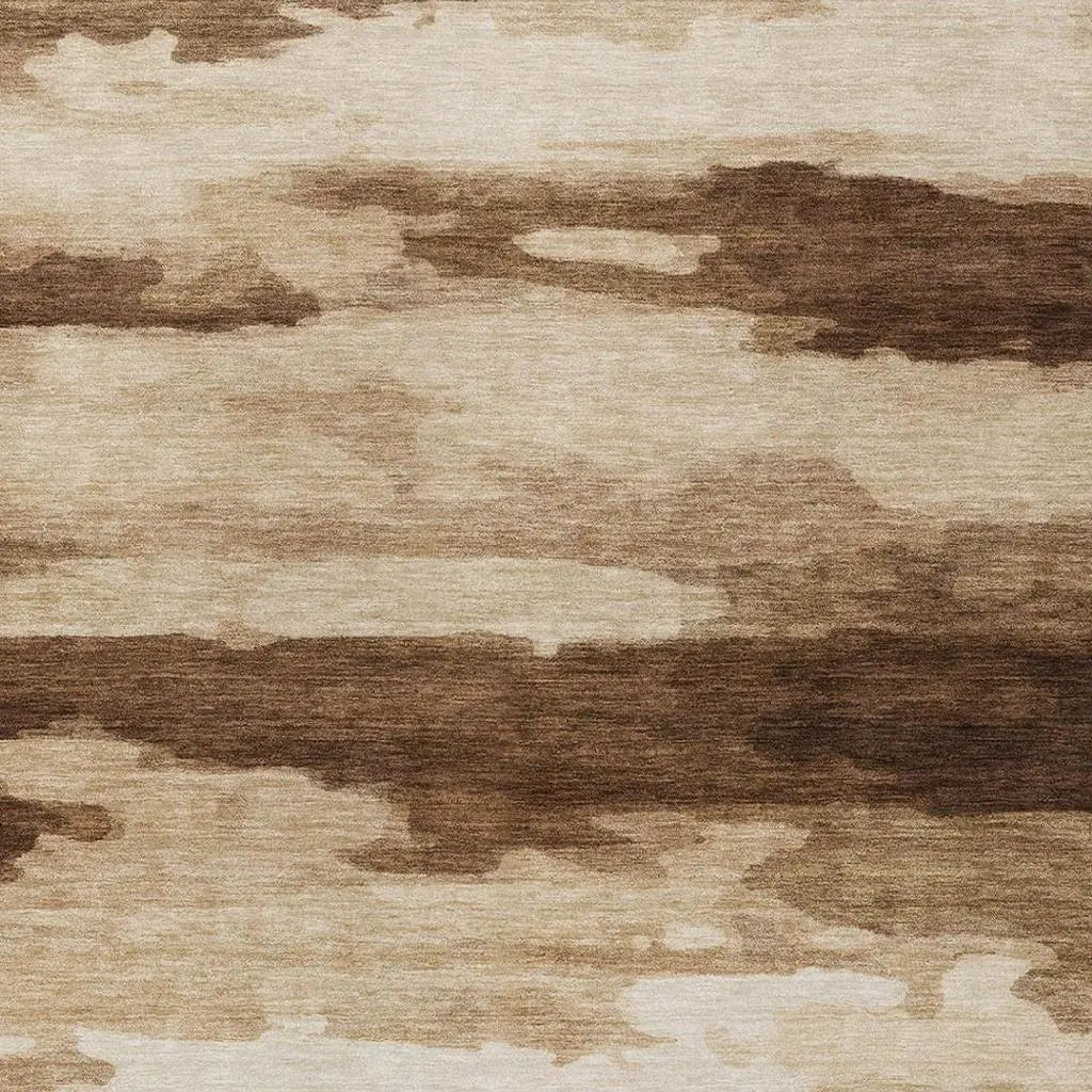 10' X 14' Chocolate And Brown Abstract Washable Indoor Outdoor Area Rug Homeroots Outdoor