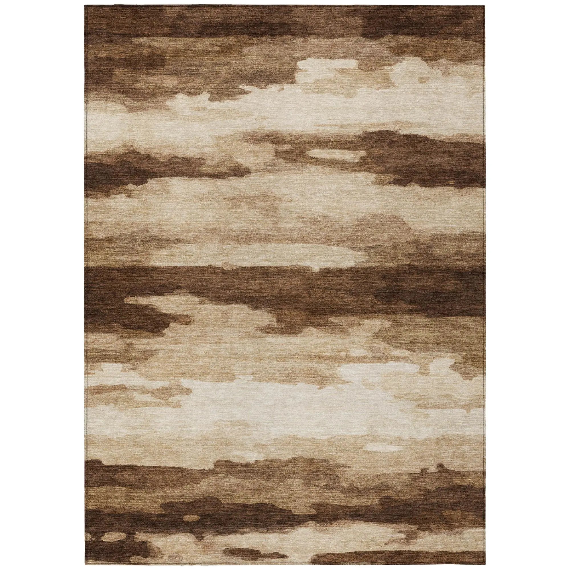 10' X 14' Chocolate And Brown Abstract Washable Indoor Outdoor Area Rug Homeroots Outdoor