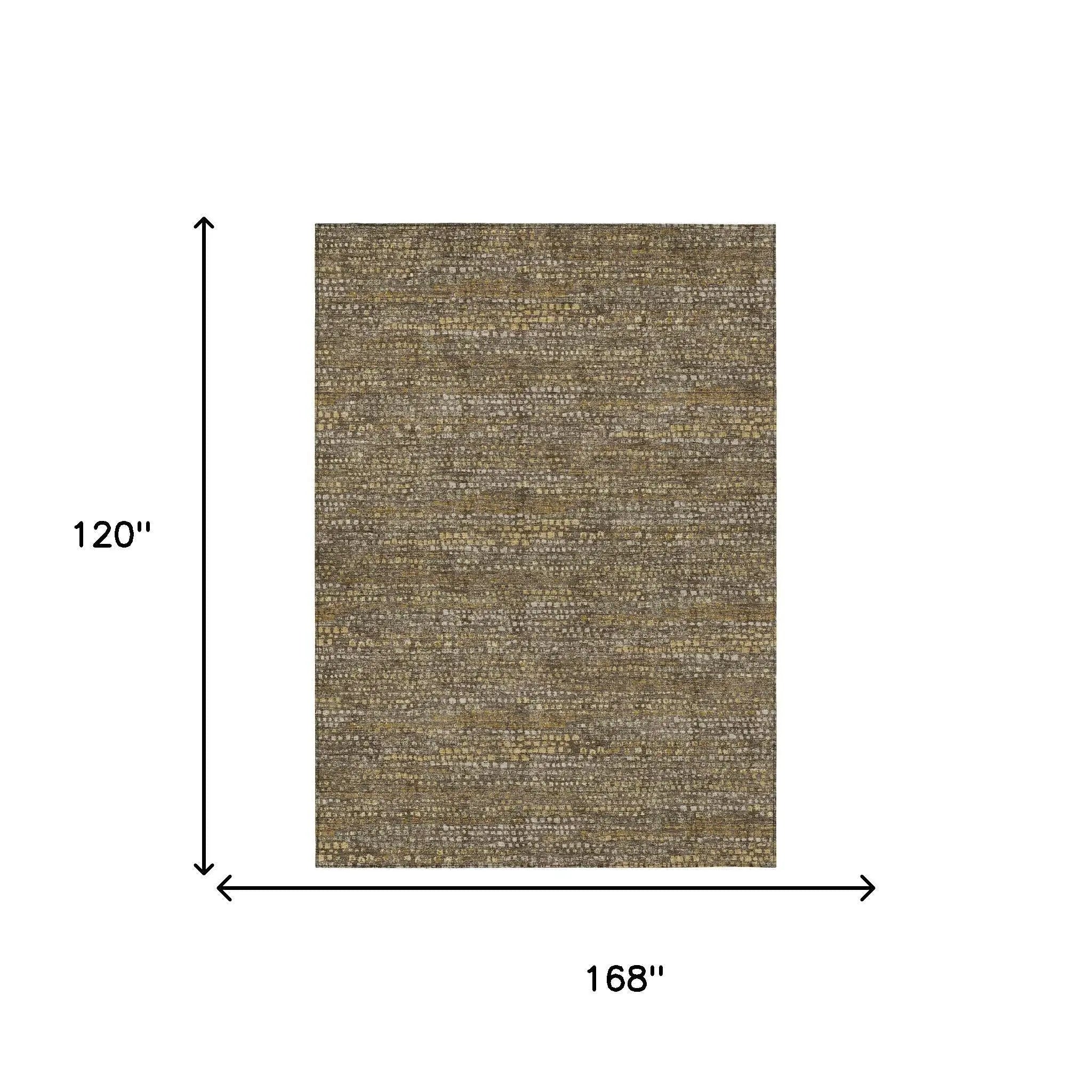 10' X 14' Chocolate And Brown Abstract Washable Indoor Outdoor Area Rug Homeroots Outdoor