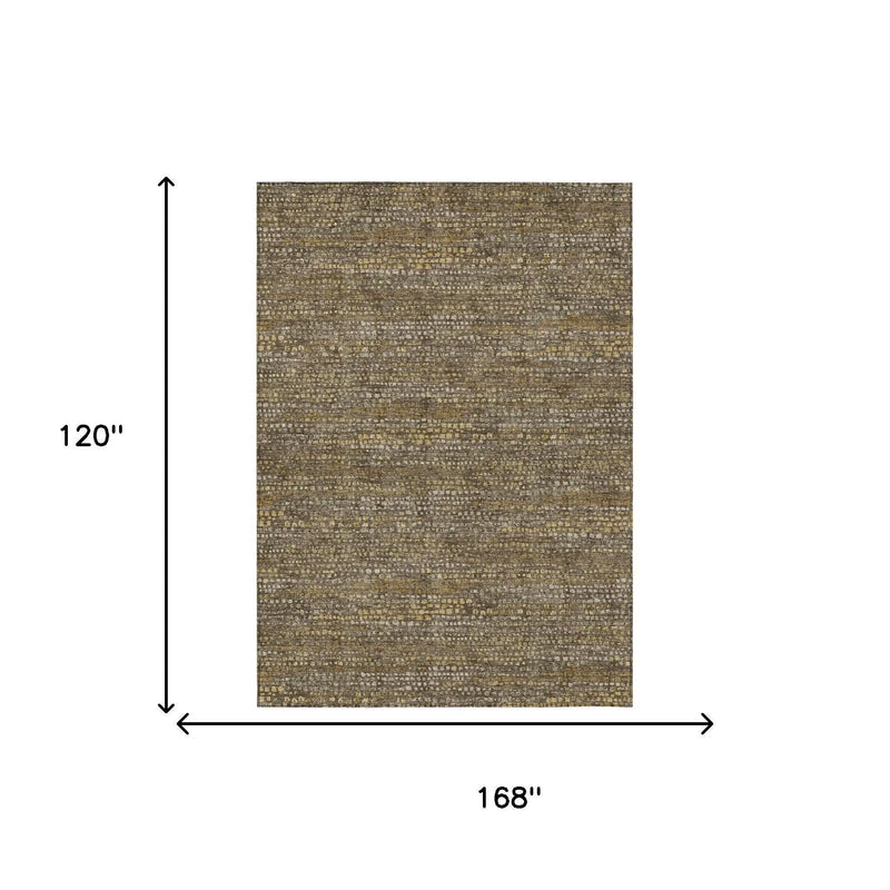 10' X 14' Chocolate And Brown Abstract Washable Indoor Outdoor Area Rug Homeroots Outdoor