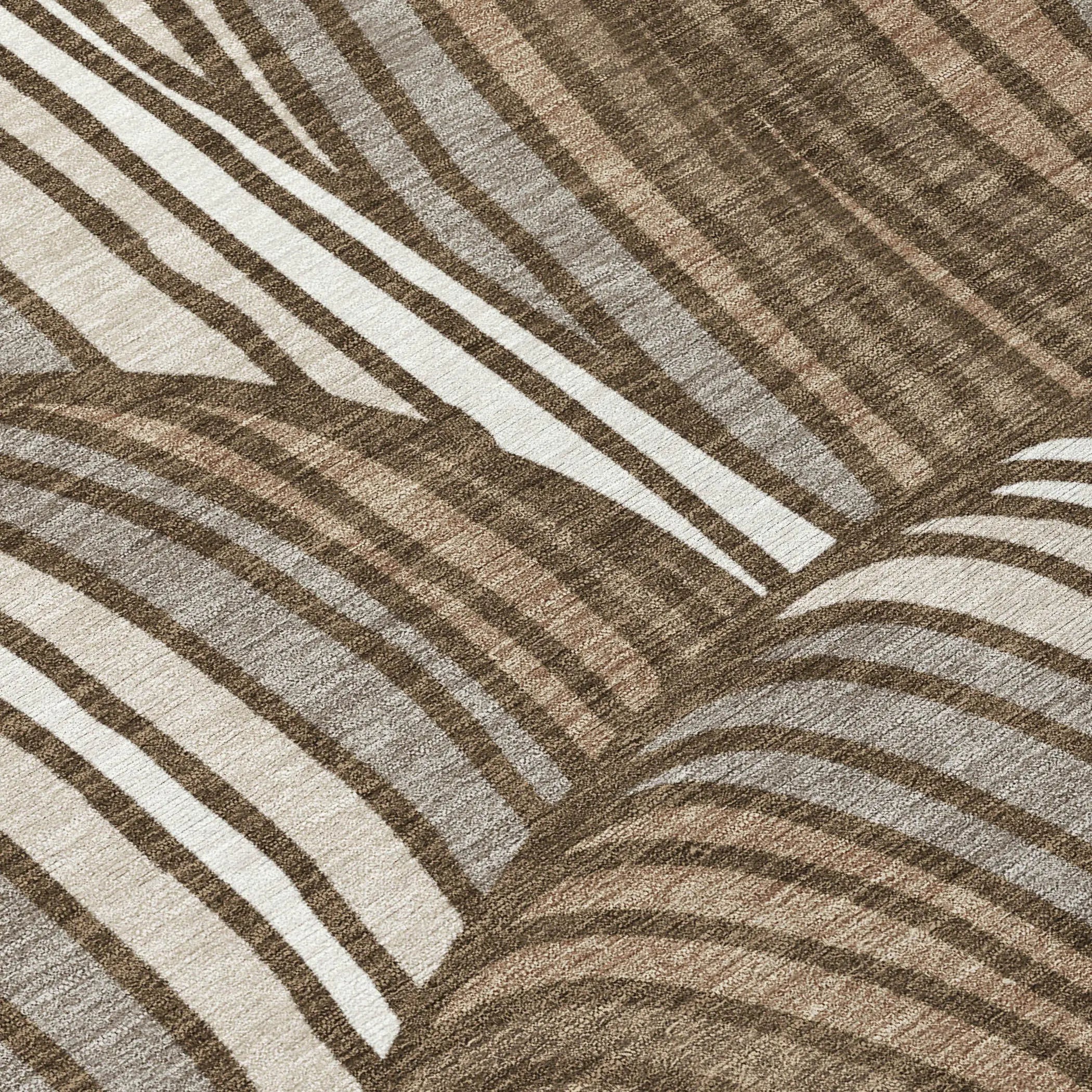 10' X 14' Chocolate And Brown Abstract Washable Indoor Outdoor Area Rug Homeroots Outdoor