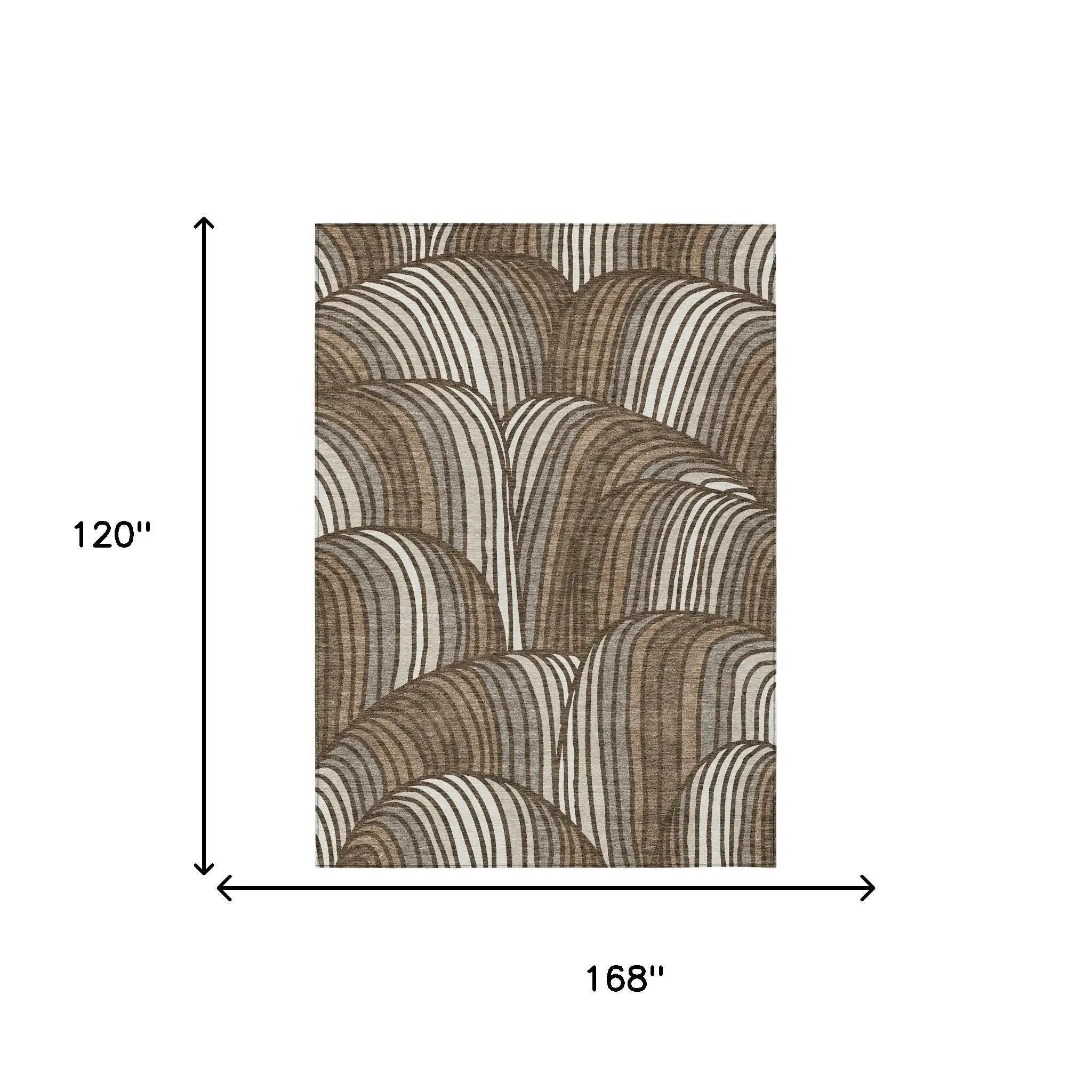 10' X 14' Chocolate And Brown Abstract Washable Indoor Outdoor Area Rug Homeroots Outdoor