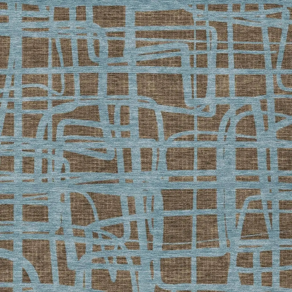 10' X 14' Chocolate And Brown Abstract Washable Indoor Outdoor Area Rug Homeroots Outdoor