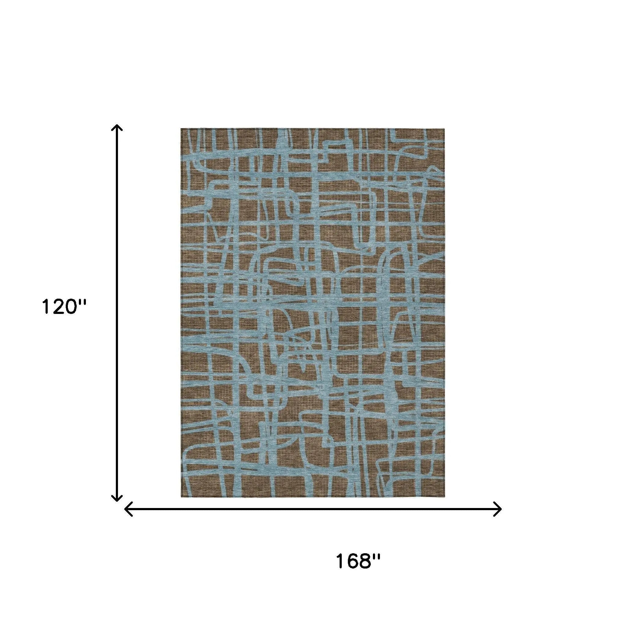 10' X 14' Chocolate And Brown Abstract Washable Indoor Outdoor Area Rug Homeroots Outdoor