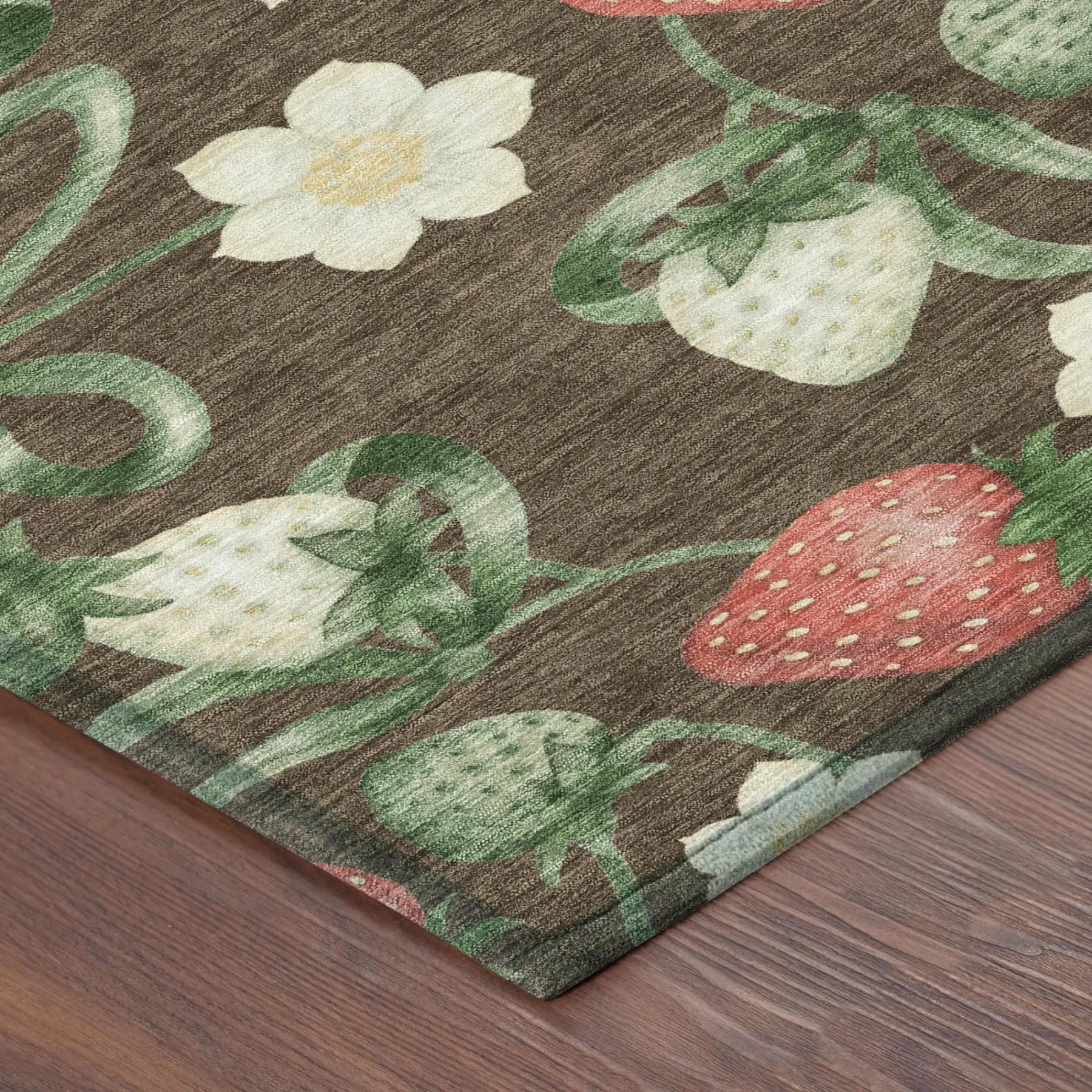 10' X 14' Chocolate And Brown Floral Washable Indoor Outdoor Area Rug Homeroots Outdoor