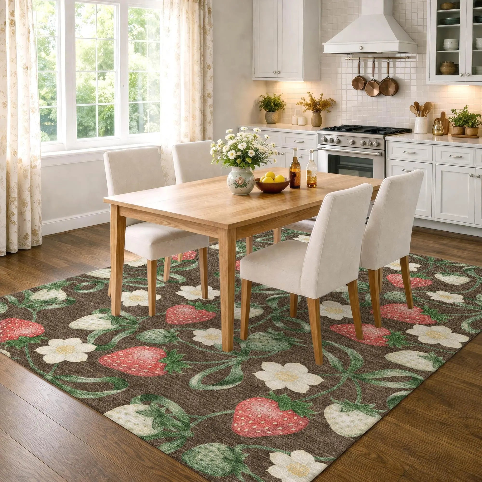 10' X 14' Chocolate And Brown Floral Washable Indoor Outdoor Area Rug Homeroots Outdoor