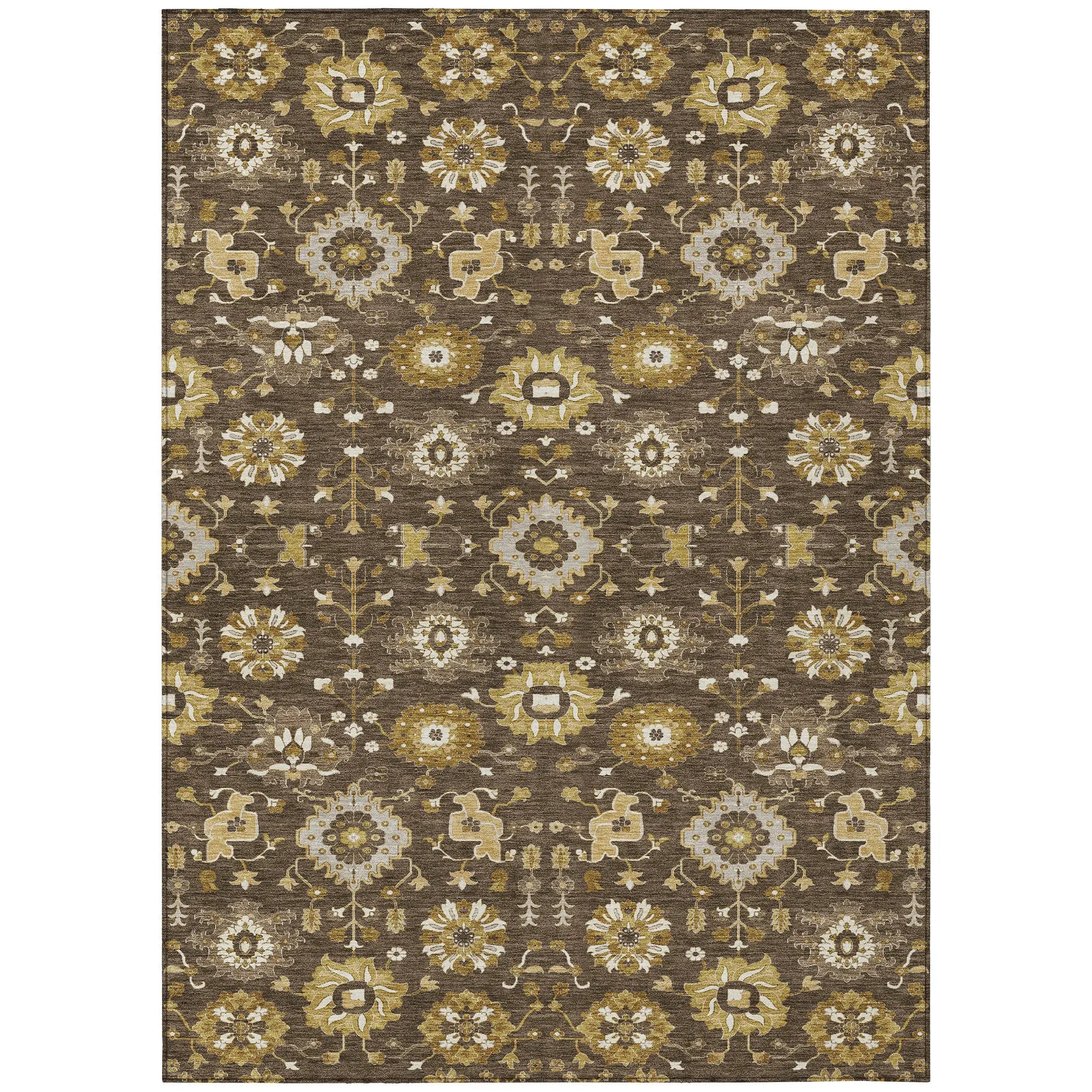 10' X 14' Chocolate And Brown Geometric Washable Indoor Outdoor Area Rug Homeroots Outdoor