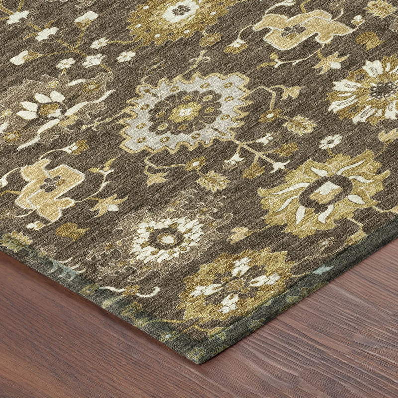 10' X 14' Chocolate And Brown Geometric Washable Indoor Outdoor Area Rug Homeroots Outdoor