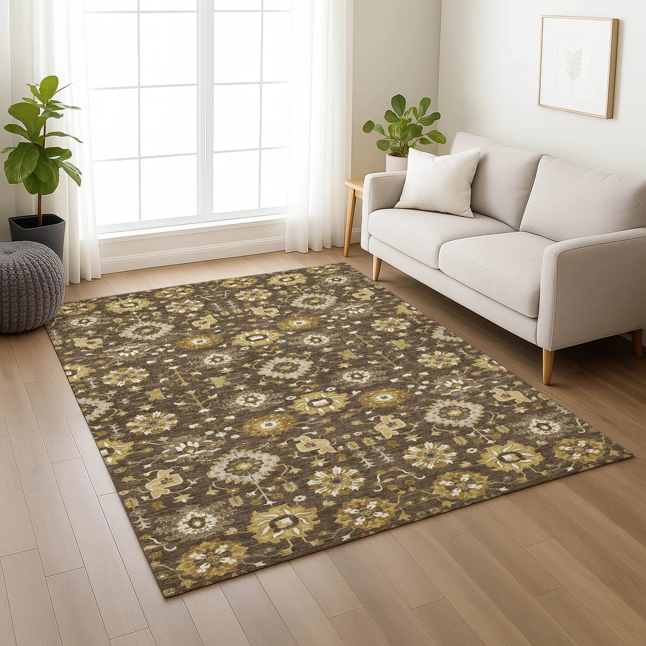 10' X 14' Chocolate And Brown Geometric Washable Indoor Outdoor Area Rug Homeroots Outdoor