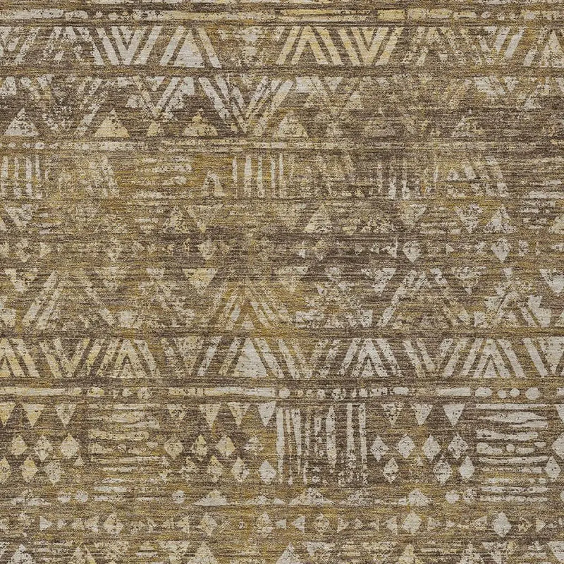 10' X 14' Chocolate And Brown Geometric Washable Indoor Outdoor Area Rug Homeroots Outdoor