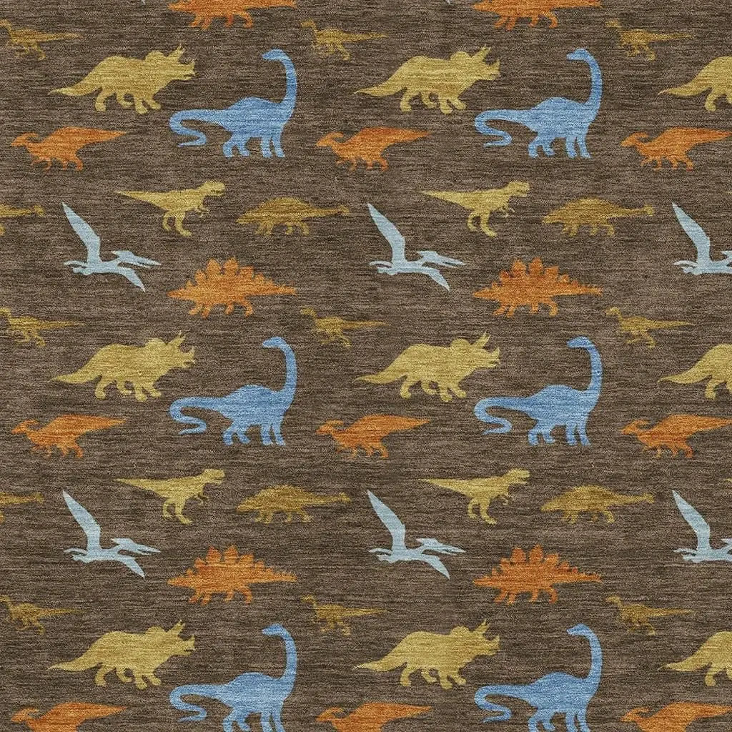 10' X 14' Chocolate And Brown Geometric Washable Indoor Outdoor Area Rug Homeroots Outdoor