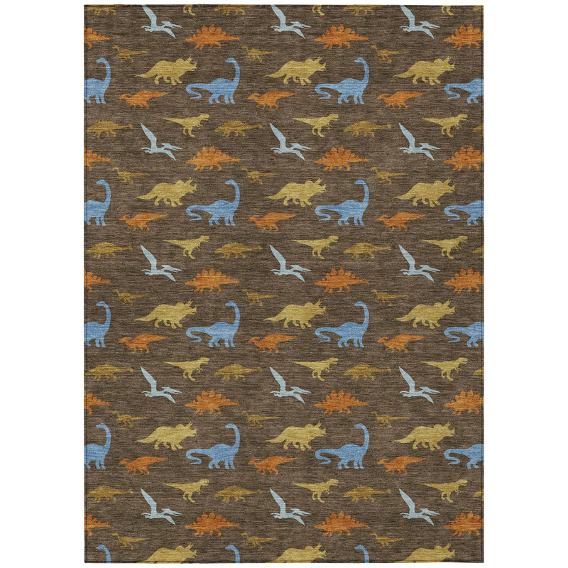 10' X 14' Chocolate And Brown Geometric Washable Indoor Outdoor Area Rug Homeroots Outdoor