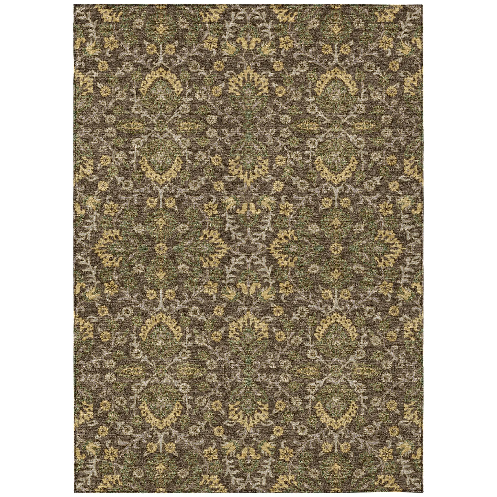10' X 14' Chocolate And Brown Geometric Washable Indoor Outdoor Area Rug Homeroots Outdoor