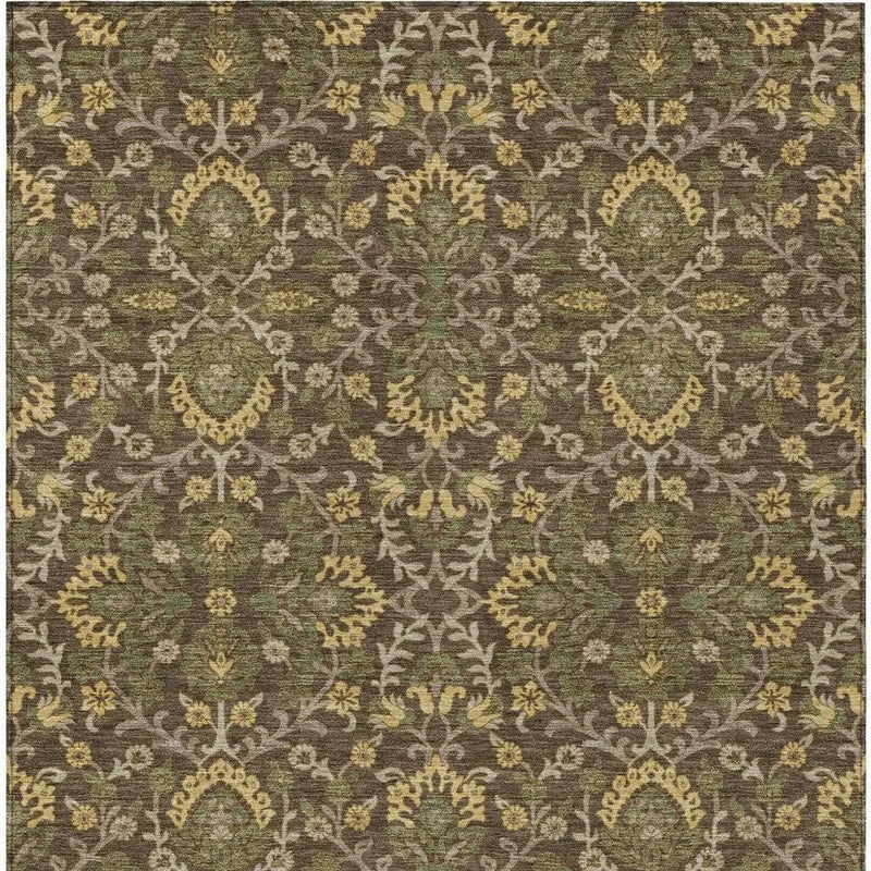 10' X 14' Chocolate And Brown Geometric Washable Indoor Outdoor Area Rug Homeroots Outdoor