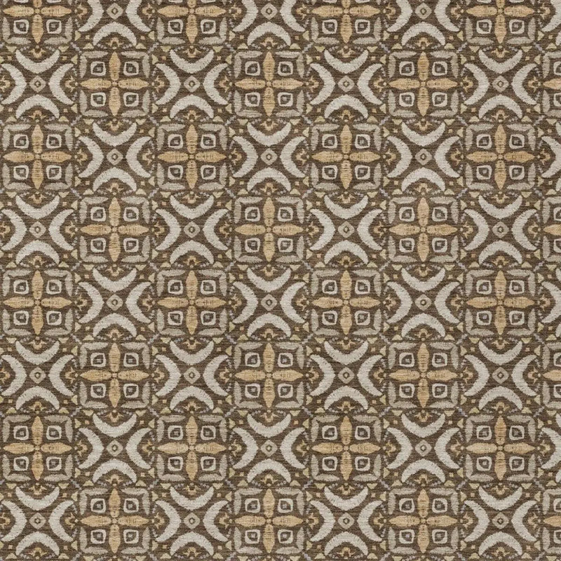 10' X 14' Chocolate And Brown Geometric Washable Indoor Outdoor Area Rug Homeroots Outdoor