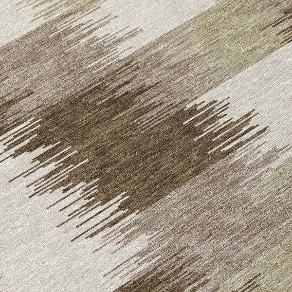 10' X 14' Chocolate And Brown Geometric Washable Indoor Outdoor Area Rug Homeroots Outdoor
