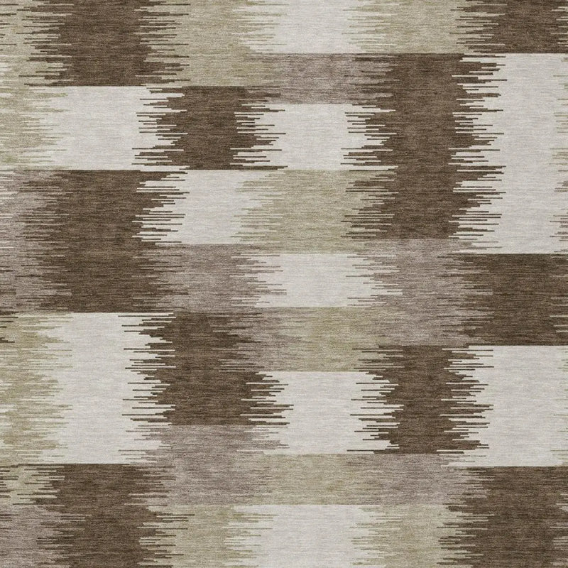 10' X 14' Chocolate And Brown Geometric Washable Indoor Outdoor Area Rug Homeroots Outdoor