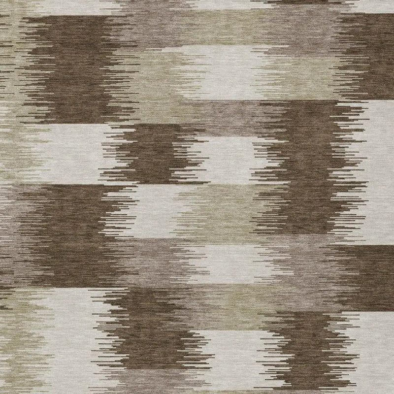 10' X 14' Chocolate And Brown Geometric Washable Indoor Outdoor Area Rug Homeroots Outdoor
