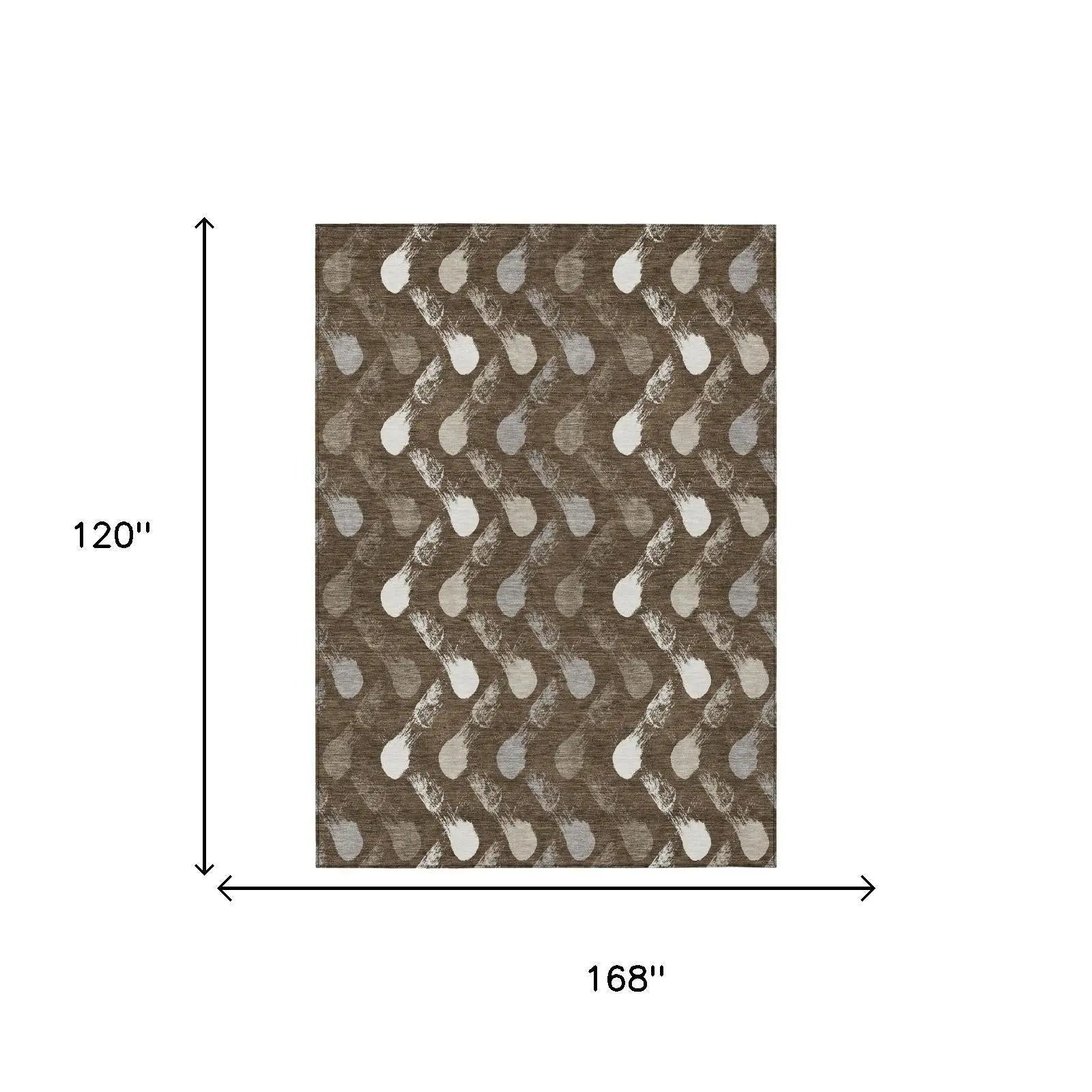 10' X 14' Chocolate And Brown Geometric Washable Indoor Outdoor Area Rug Homeroots Outdoor