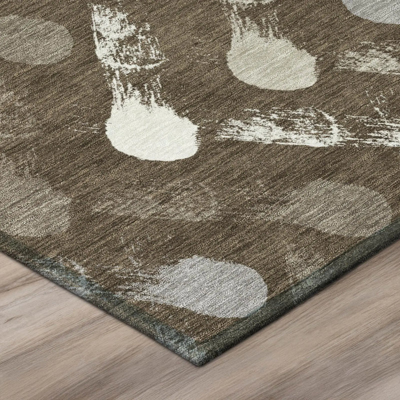 10' X 14' Chocolate And Brown Geometric Washable Indoor Outdoor Area Rug Homeroots Outdoor