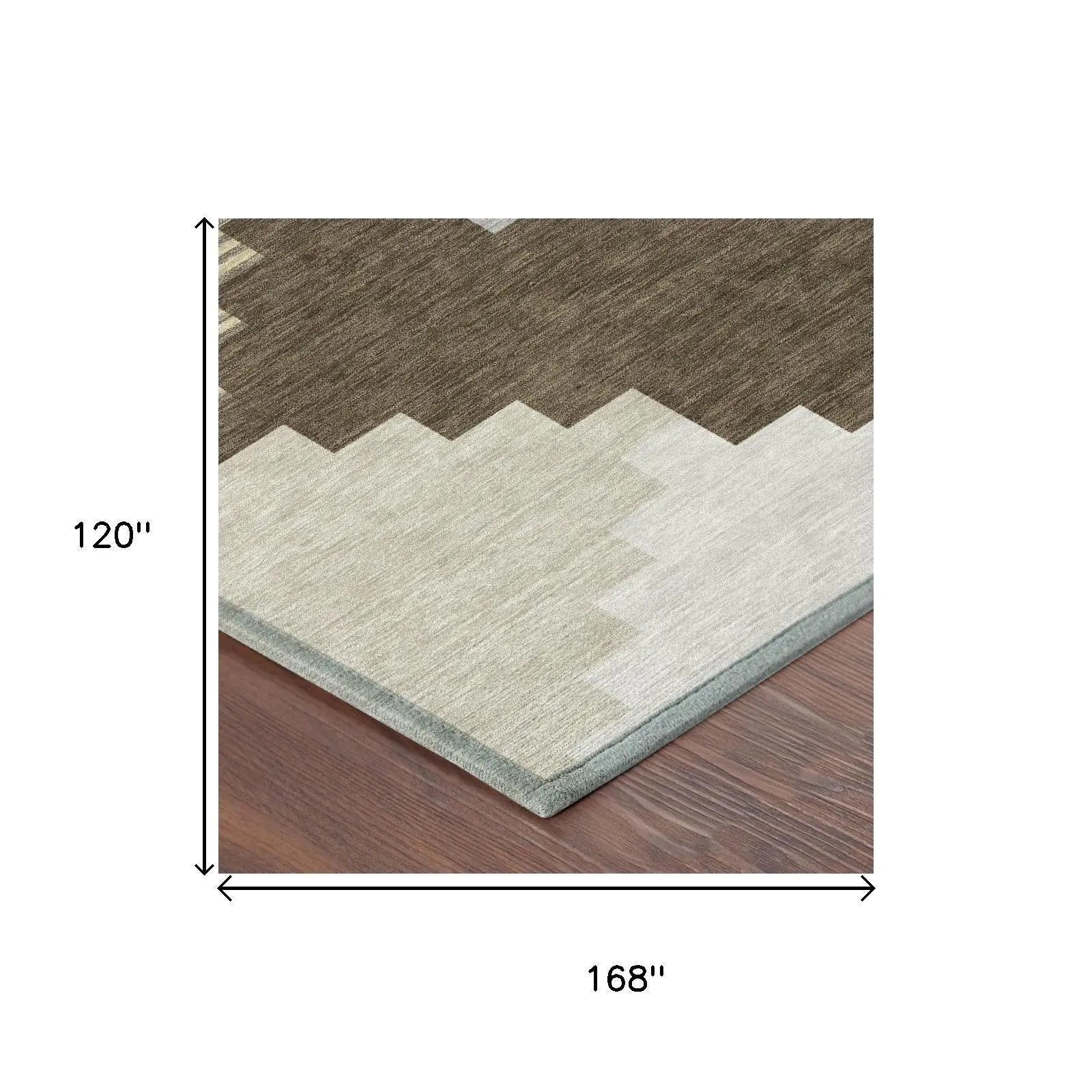 10' X 14' Chocolate And Brown Geometric Washable Indoor Outdoor Area Rug Homeroots Outdoor