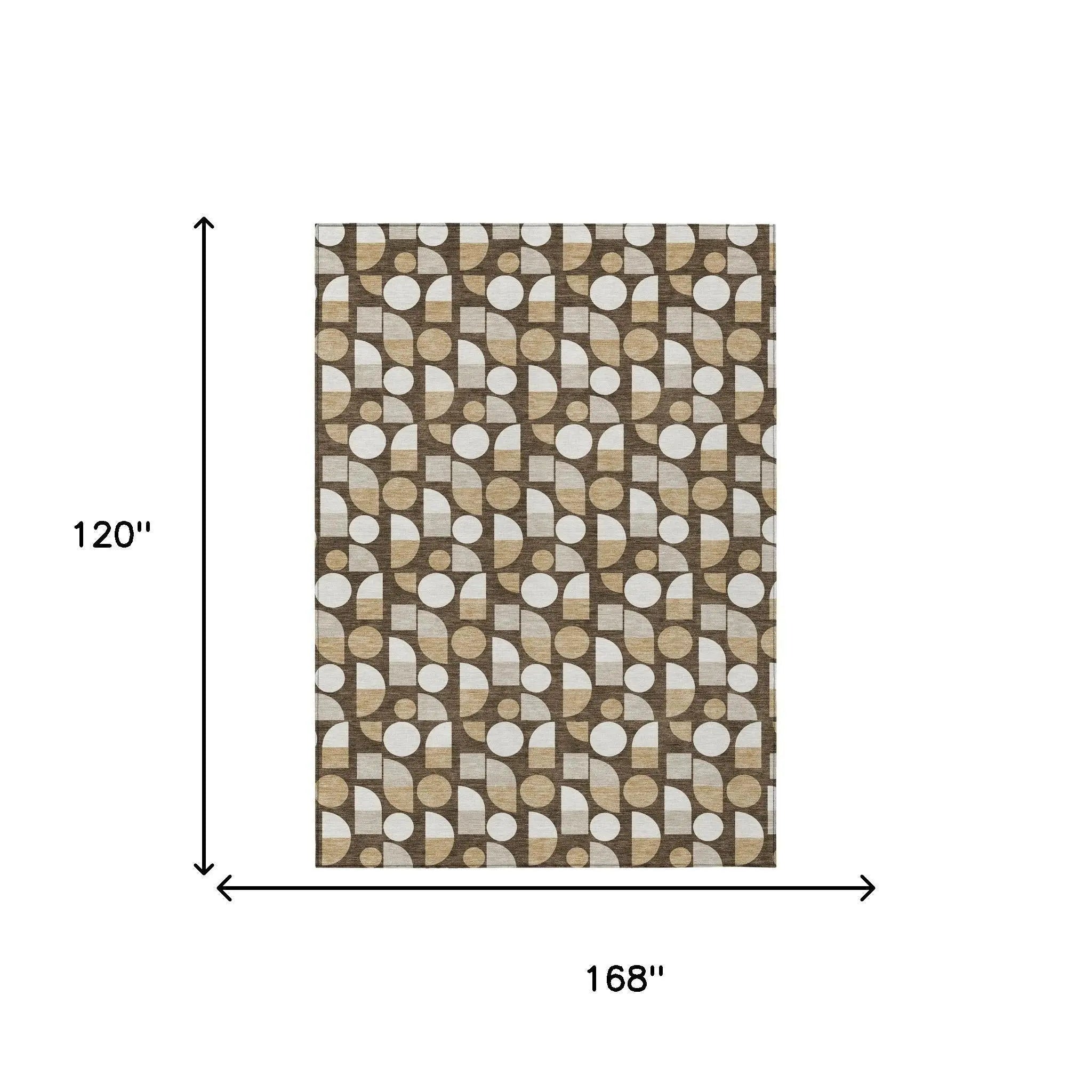 10' X 14' Chocolate And Brown Geometric Washable Indoor Outdoor Area Rug Homeroots Outdoor