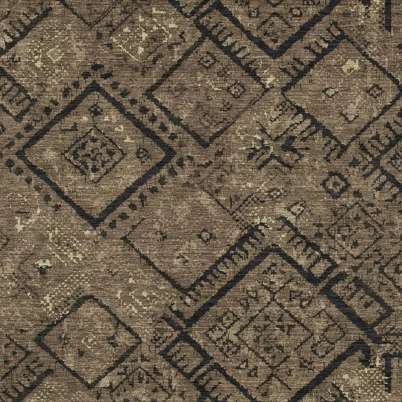 10' X 14' Chocolate And Brown Geometric Washable Indoor Outdoor Area Rug Homeroots Outdoor