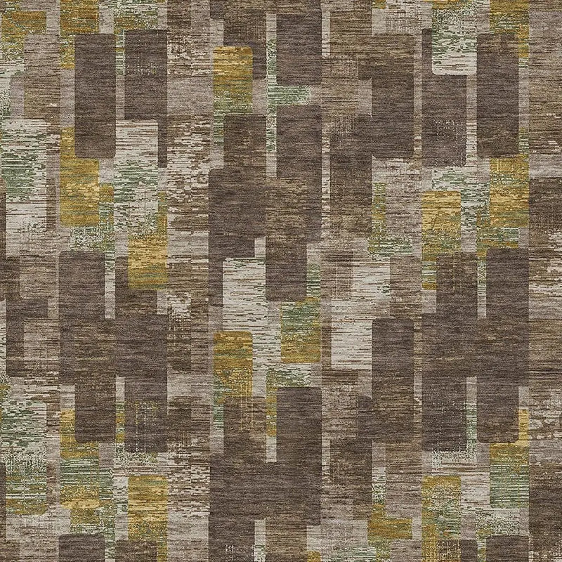 10' X 14' Chocolate And Brown Geometric Washable Indoor Outdoor Area Rug Homeroots Outdoor