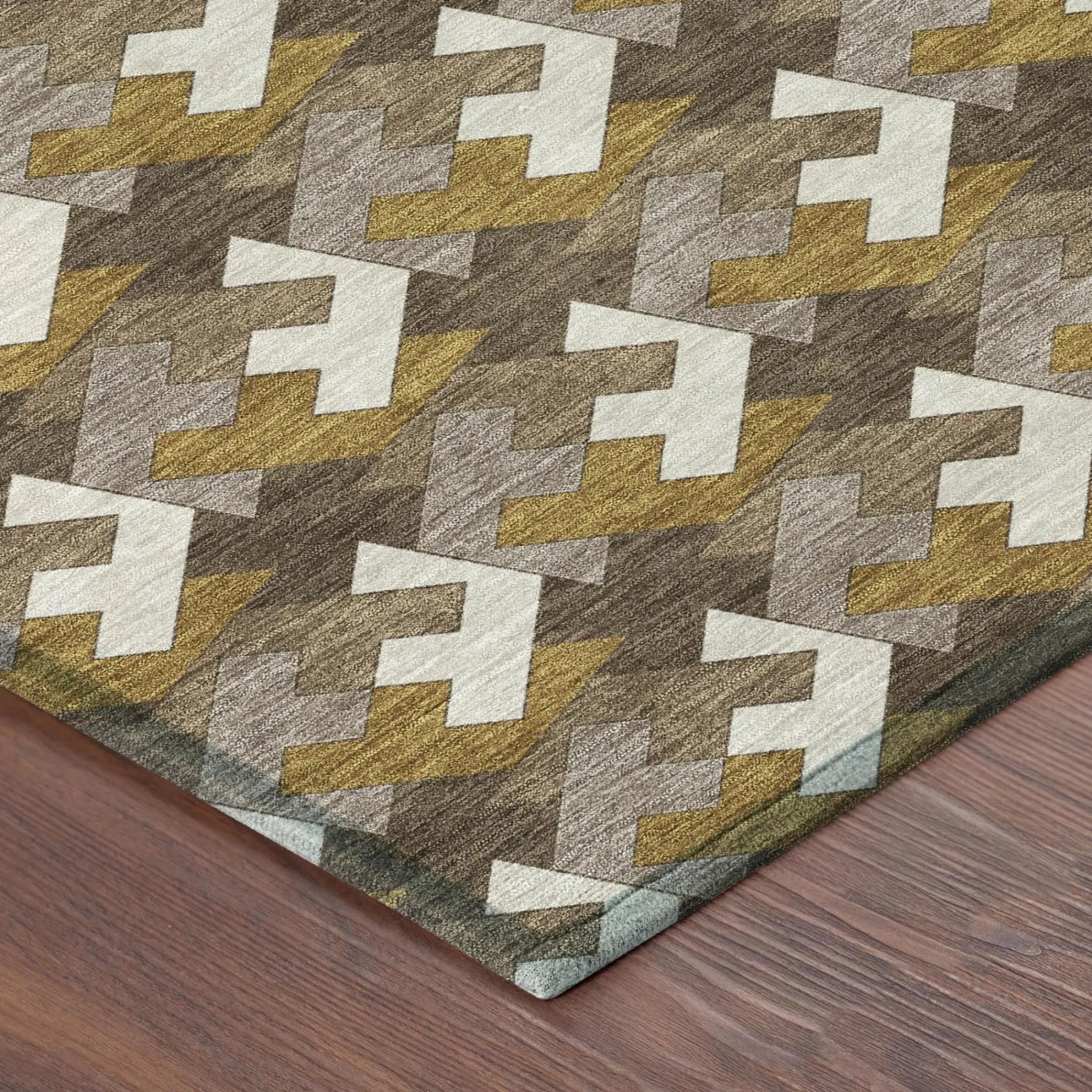 10' X 14' Chocolate And Brown Geometric Washable Indoor Outdoor Area Rug Homeroots Outdoor