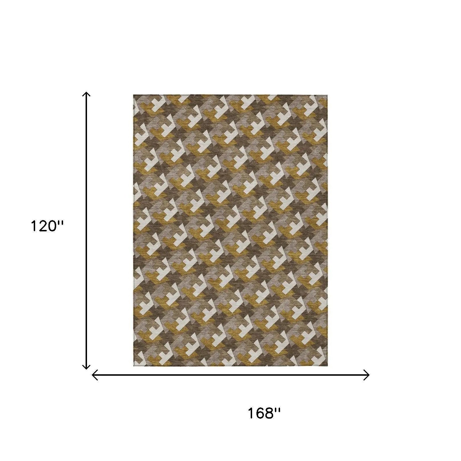 10' X 14' Chocolate And Brown Geometric Washable Indoor Outdoor Area Rug Homeroots Outdoor