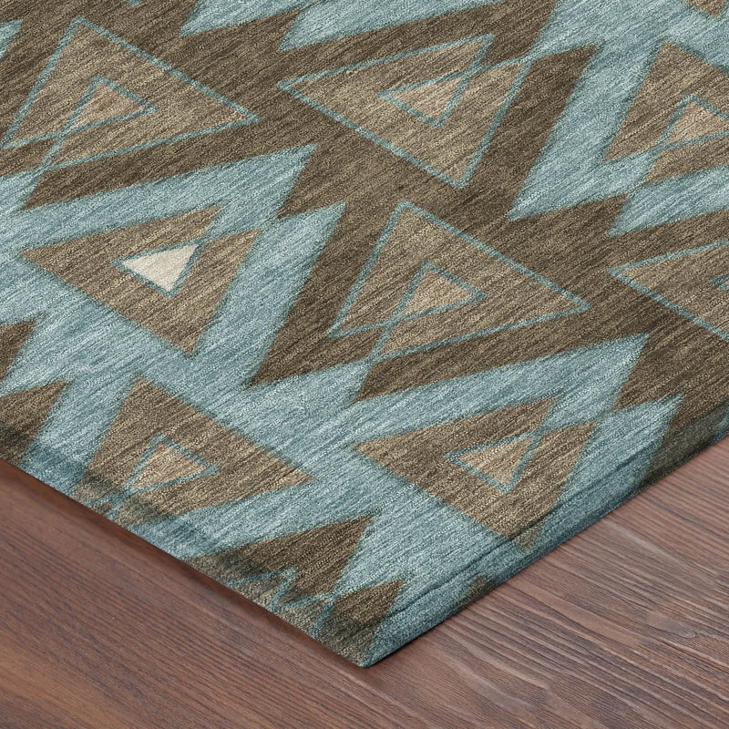 10' X 14' Chocolate And Brown Geometric Washable Indoor Outdoor Area Rug Homeroots Outdoor