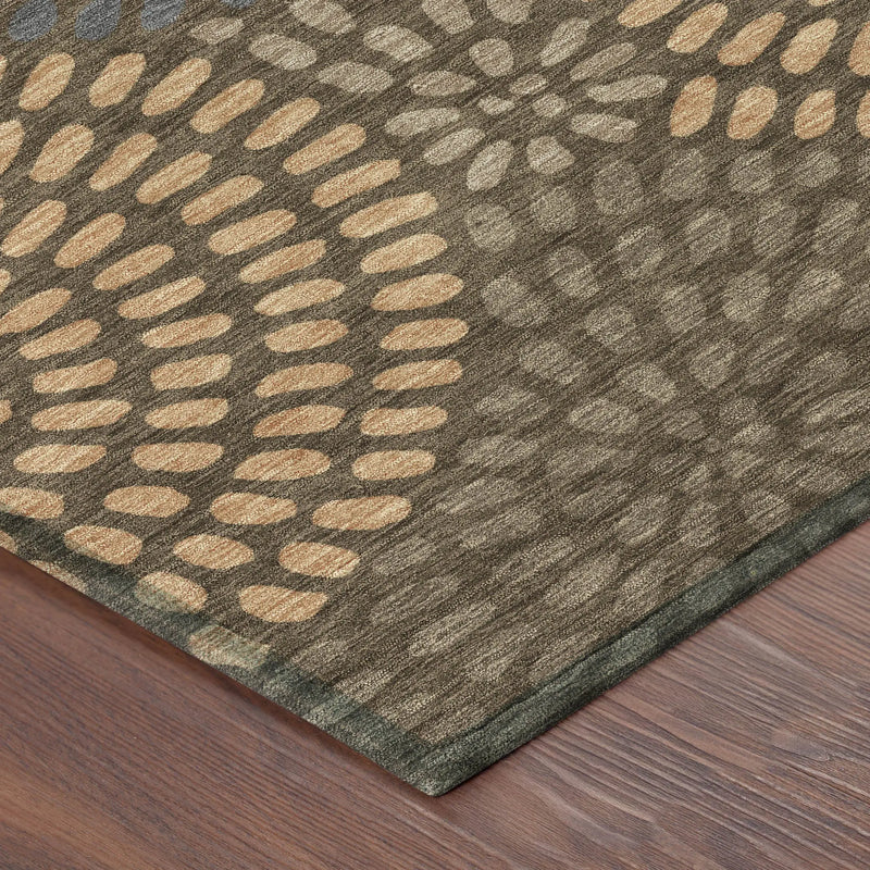 10' X 14' Chocolate And Brown Geometric Washable Indoor Outdoor Area Rug Homeroots Outdoor