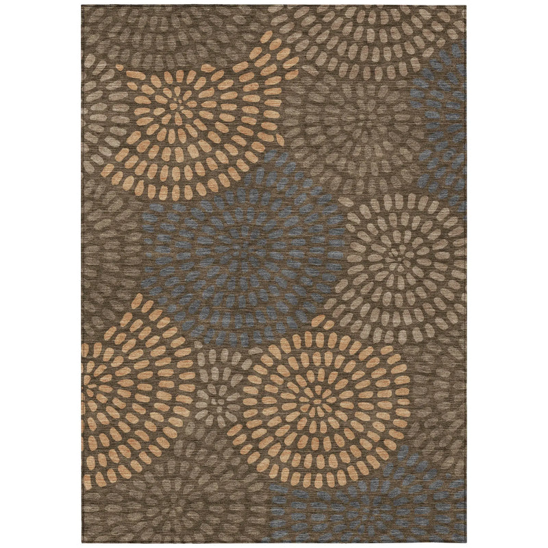 10' X 14' Chocolate And Brown Geometric Washable Indoor Outdoor Area Rug Homeroots Outdoor