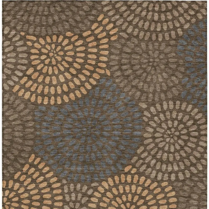 10' X 14' Chocolate And Brown Geometric Washable Indoor Outdoor Area Rug Homeroots Outdoor