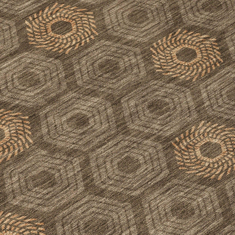 10' X 14' Chocolate And Brown Geometric Washable Indoor Outdoor Area Rug Homeroots Outdoor