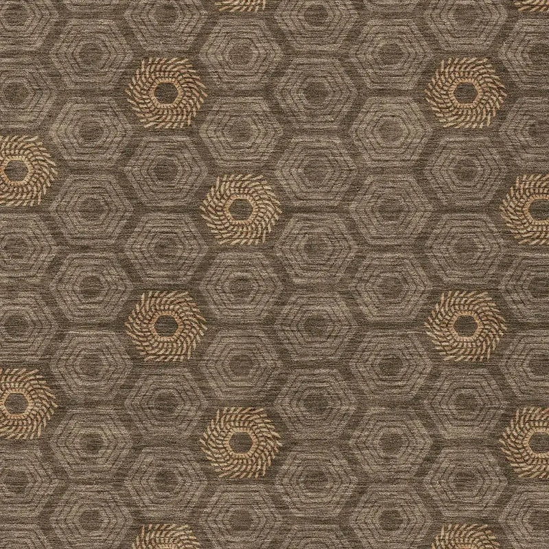 10' X 14' Chocolate And Brown Geometric Washable Indoor Outdoor Area Rug Homeroots Outdoor